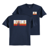 Navy and Orange Colligate Logo T-shirt