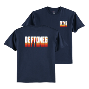 Navy and Orange Colligate Logo T-shirt