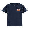 Navy and Orange Colligate Logo T-shirt
