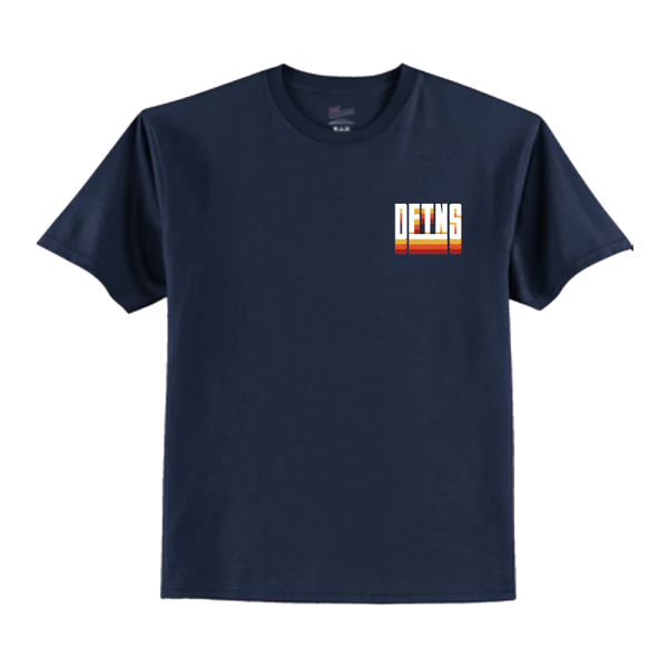 Navy and Orange Colligate Logo T-shirt