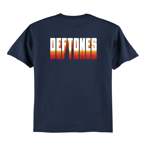 Navy and Orange Colligate Logo T-shirt