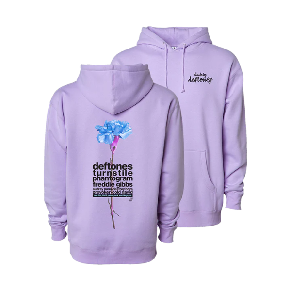Deftones Lavender Carnation Script Hoodie