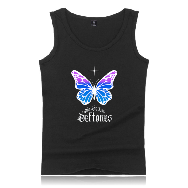 Inverted Monarch Crop Ribbed Black Tank