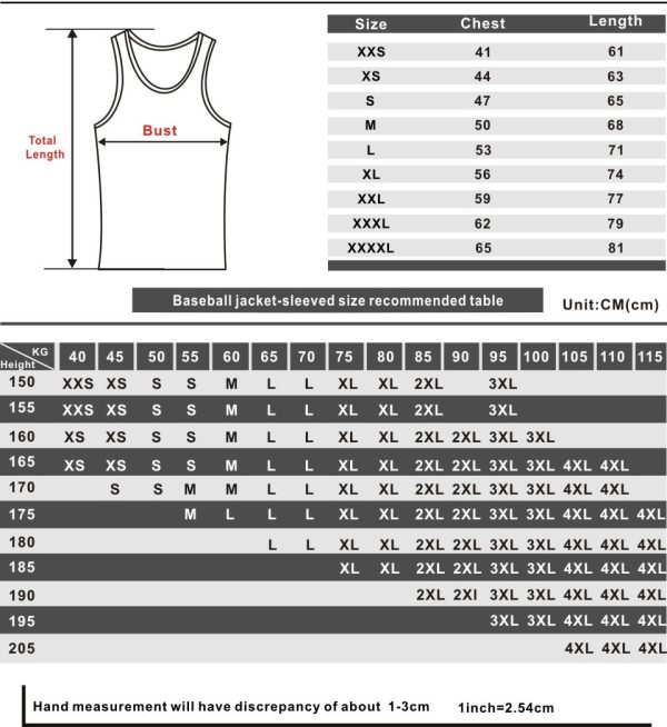 Deftones Tank Top size chart