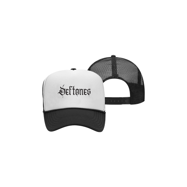 Calligraphy Logo Black and White Trucker Hat