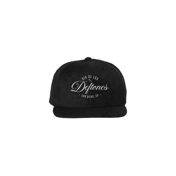Embroidered Puff Black Snap Back